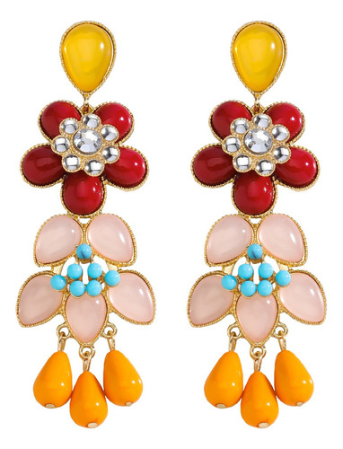Db 2 Pendientes Colgantes De Flores De Resina De Colores