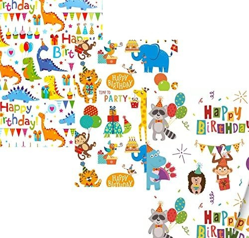 Owill 6 Hoja Papel Lindo Cumpleaño Dibujo Animado Idad