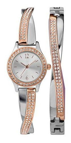 Temporizador Mujer Swarovski Cristal 23mm Reloj Amp; 2pnre