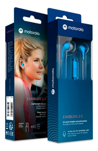 Motorola Audífonos In Ear Wired Cmicro Earbuds 2s Azul