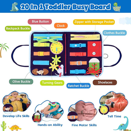 Hongddy Busy Board, 20 En 1 Montessori Toys For Toddler, Sen
