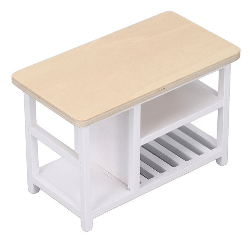 Mesa De Almacenamiento De Madera De Haya En Miniatura Para C