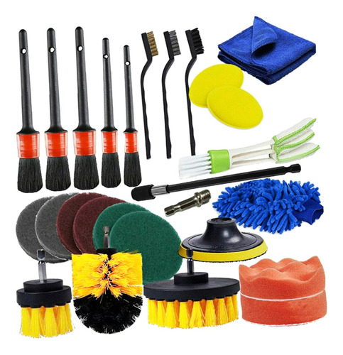 Kit De Cepillos Para Detalles De Automóviles, 26 Uds.,