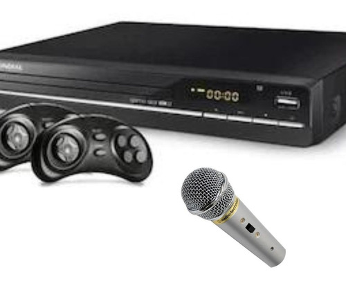 Dvd Mondial Karaoke Microfone Gravação Usb Mp3 Musicas Fotos