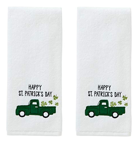 Skl Home St. Patrick's Day Toalla De Mano, 13  X 5.5 , Blanc