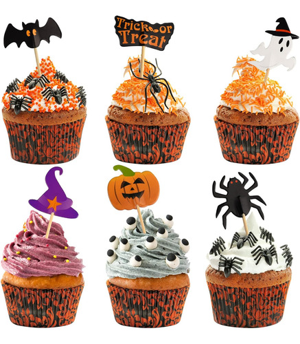 Fepito 120 Piezas Decoración De Halloween Topper Halloween P
