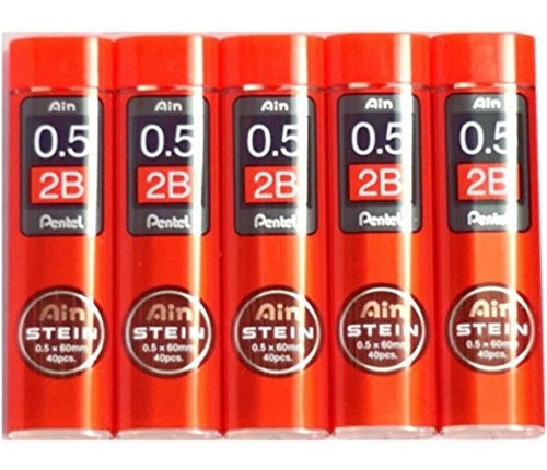 Pentel Ain Lápiz Plomos 05 Mm 2b 40 Minas X 5 Pack / Total