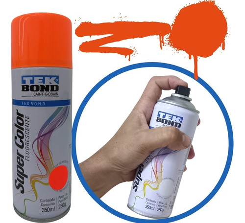 Tinta Spray Super Color Fluorescente Tekbond Várias Cores