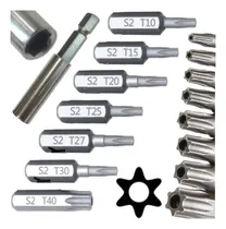 Comprar 7 Bits Torx Com Furo Guia Pontas T10 T15 T20 T25 T27 T30 T40