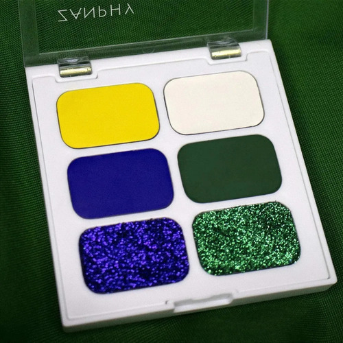 Kit 2 Paletas Multifuncional Zanphy Glitter Sombras Lábios Cor Amarelo