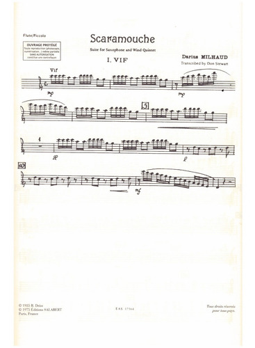 Scaramouche: Suite For Alto Saxophone And Wind Quintet.