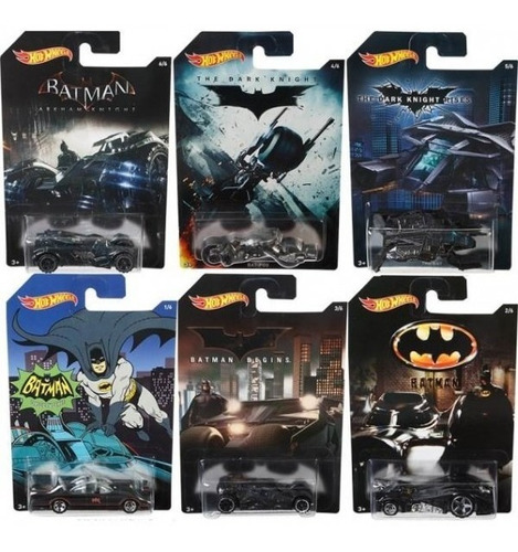 Hot Wheels Batimovil Batman Batmobile Pack X6 De Colección