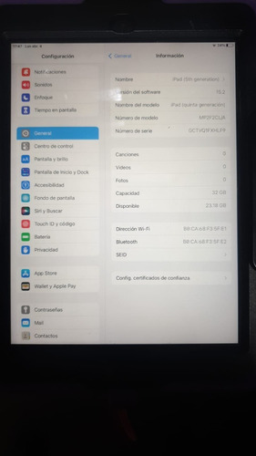 iPad Apple 5th Generation 9.7 32gb Space Gray (Usado)