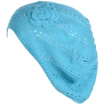 Comprar Gorros Sombreros Y Boinas De Punto Parisino Azul Talla Única