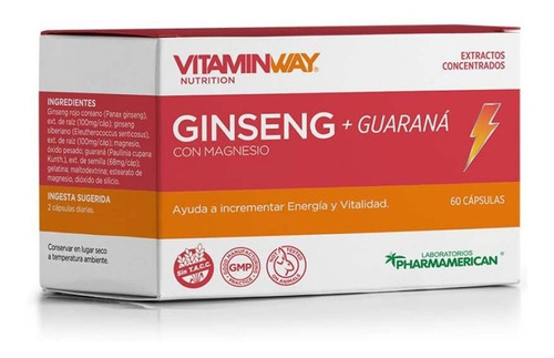Ginseng + Guarana, Magnesio X 60 Caps Vitamin Way
