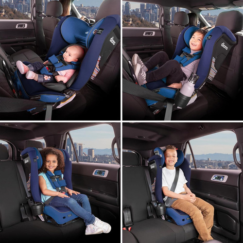 Asiento De Auto Diono Radian 3rxt Safeplus, Convertible De Recién Nacido A 10 Años, Slim 3 En Fila, Barra Anti-rebote, Seguridad Premium, Color Blue Sky