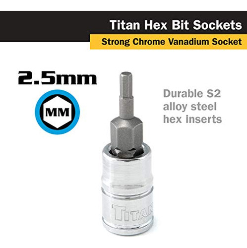 Titan Tools - 1/4 Dr. 2.5mm Hex Bit Socket (15600)