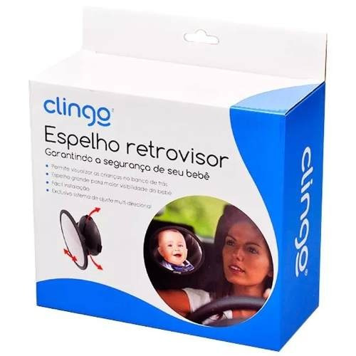 Espelho Retrovisor Redondo Para Carro - Clingo C02203