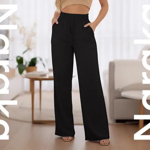 Calça Feminina Pantalona Duna Wide Leg Cintura Alta
