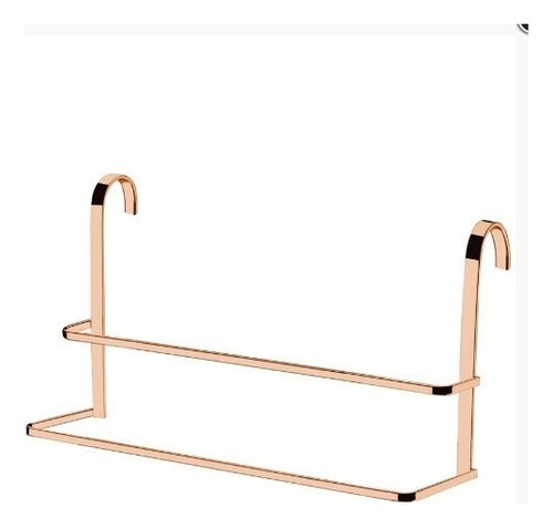 Suporte Porta Toalha Toalheiro Duplo Box Rosé Gold 1612rg