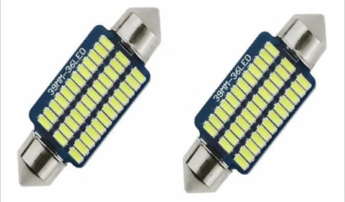 2 Lampara Led Tubular De 36 Mm 27 Led  Sistema Cambus Brillo