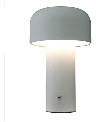 Velador Metal Led Tactil Recargable 13x21cm Blanco Negro Gri