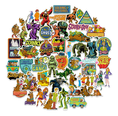 Scooby-doo - Paquete De 50 Calcomanas De Vinilo Troquelado,