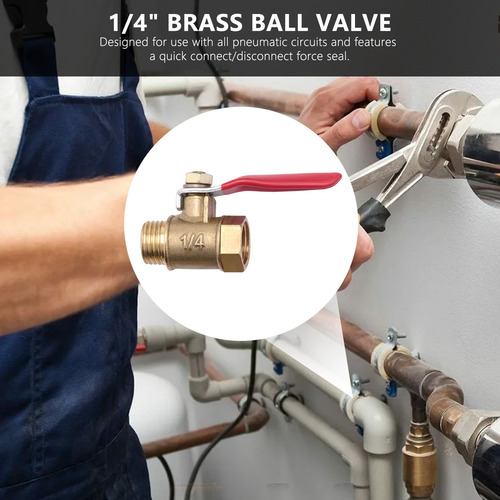 Válvula De Latón Resistente De 8 Piezas, 1/4 Pulgadas, Tapa