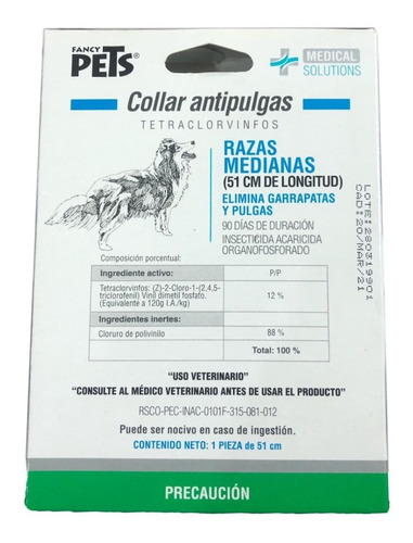 Ms-collar Antipulgas P/ Perro Med Fl3603