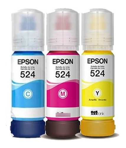 Pack Kit Tinta Original Epson T524 L15150 L15160 3 Colores