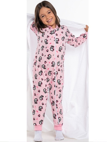 Pijama Macacão Com Zíper Em Soft Panda Tam 1 A 14 - Vrasalon