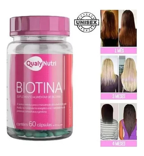 Biotina Concentrada - Crecimiento De Cabello 60 Cáps 400mg