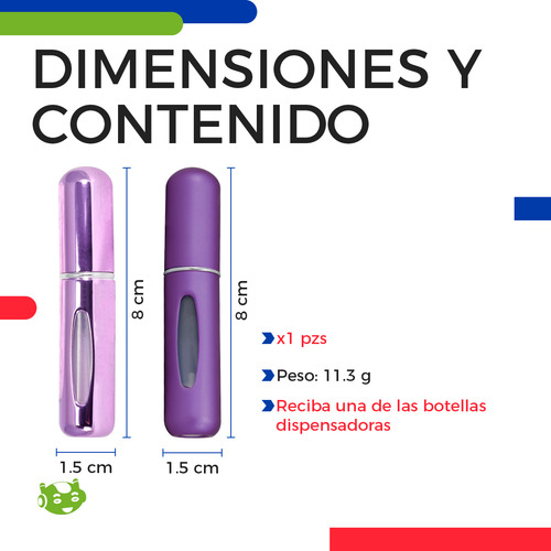 Atomizador Mini De Perfume Portátil Y Recargable Slim Company Spray En Cápsula Para Viaje, Frasco Perfumero Color Lila