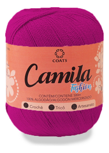 Linha Camila Fashion - 100% Algodão - Crochê Tricô 150g 500m Cor 01362 - Maravilha