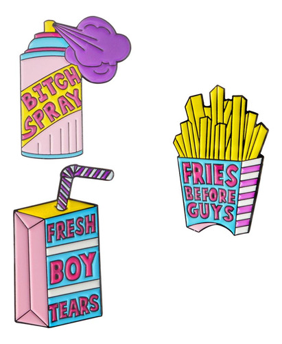 2 X 3pcs Encantadores Broches De Dibujos Animados Insignia