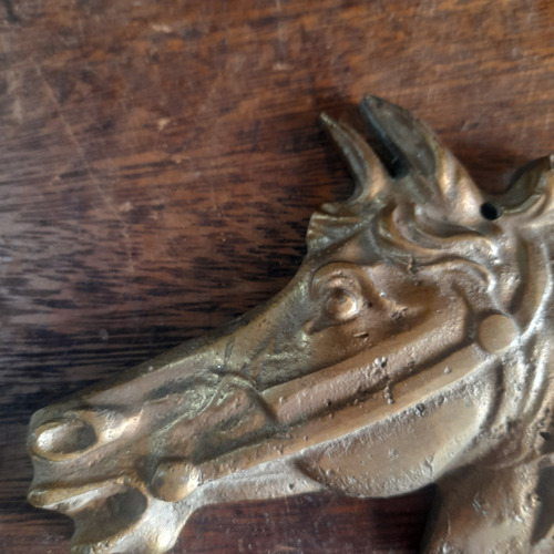 Imagem 2 de 6 de Cavalo Bronze Antigo Para Parede Relevo 13 Largura 10 Altura