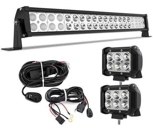 Barra De Luz Led 22 Pulgadas 120w Light Bar Combo 2pc 1...