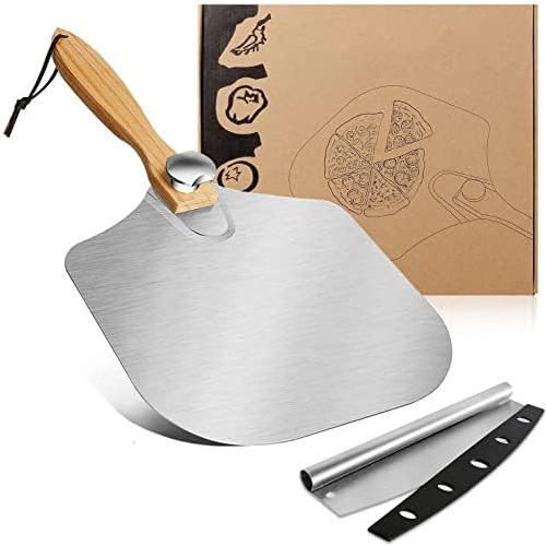 Lawish Pizza Peel Aluminum Metal Pizza Paddle 12 X 14 I...