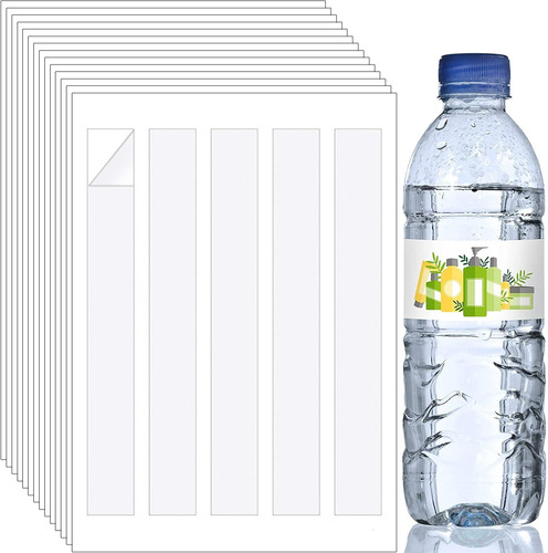75 Etiquetas Para Botellas De Agua En Blanco De 1,25 X ...