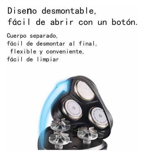 Imagen 3 de 6 de Maquina De Afeitar Electrica Barba 3 En 1 Usb Seco Humedo
