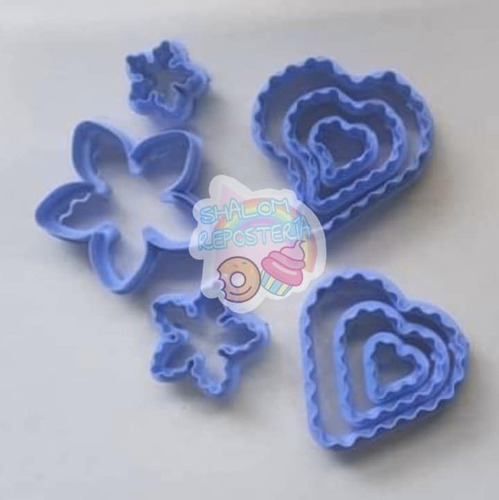 * Kit 9 Cortadores Galleta Flores Corazon Doble Servicio *