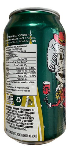 Pulque, Hacienda 1881. Fresa, Natural Y Coco Piña, Sixpack.