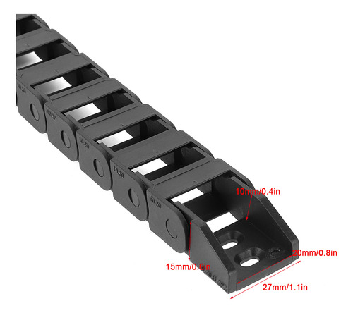 Cadena Portacables De Nailon Negro R18 De 1 Metro Para