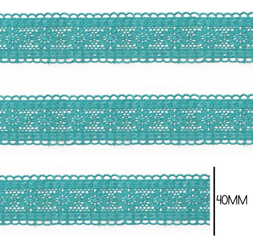 Renda Guipir Chl-419 Entremeio 4.0 Cm - Rolo C/13.7 Metros Cor VERDE-JADE