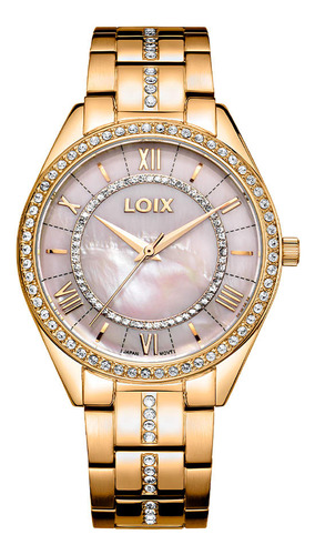 Reloj Loix Mujer L1227-2 Oro Rosa Con Tablero Rosa Nácar