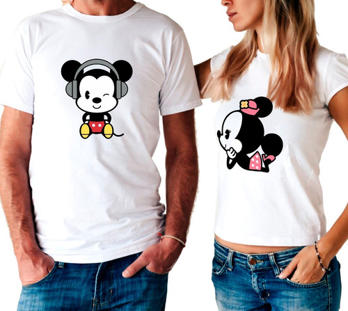 Remera Mickey Y Minnie Amistad Día Enamorados Hombre Dama 