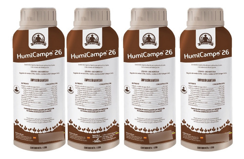 Humicampo 26 Humus Liquido (ácidos Húmicos Y Fúlvicos) X4lt