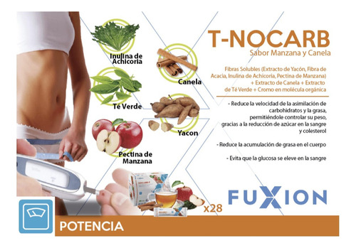 Nocarb-t Fuxion Control De Carbohidratos Pack De 28 Unid