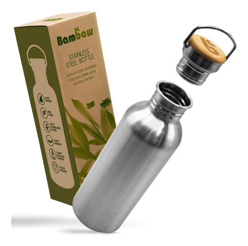 Botella De Agua Bambaw De 32 Onzas | Botella De Agua Metálic