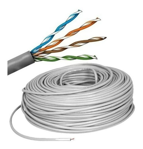 Cable Utp Cat 5e 100% Cobre Red Internet Ponchado 200 Metros